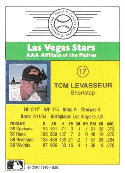 1990 CMC #520 Tom Levasseur Back