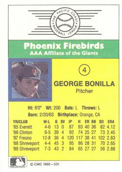 1990 CMC #531 George Bonilla Back