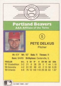 1990 CMC #557 Pete Delkus Back