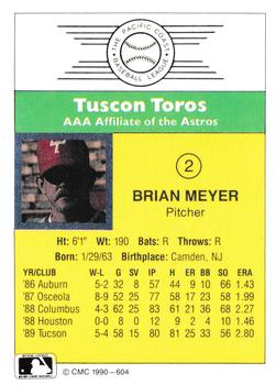 1990 CMC #604 Brian Meyer Back