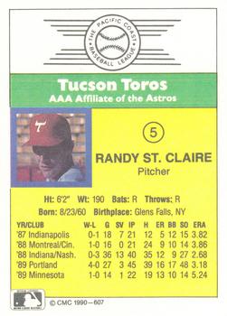 1990 CMC #607 Randy St. Claire Back