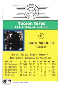 1990 CMC #613 Carl Nichols Back
