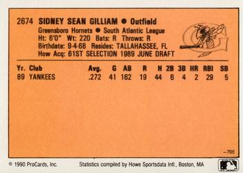 1990 CMC #705 Sean Gilliam Back