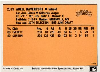 1990 CMC #715 Adell Davenport Back