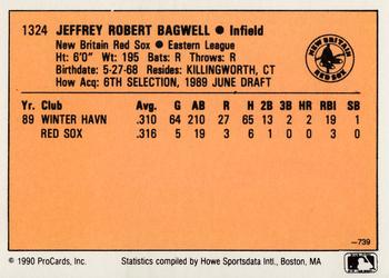 1990 CMC #739 Jeff Bagwell Back