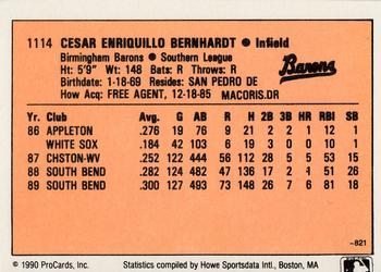 1990 CMC #821 Cesar Bernhardt Back