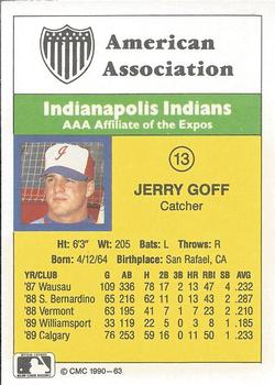 1990 CMC #63 Jerry Goff Back