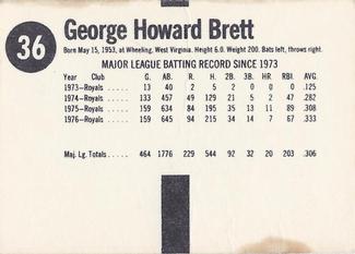 1977 Hostess Twinkies #36 George Brett Back
