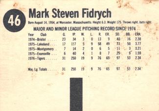 1977 Hostess Twinkies #46 Mark Fidrych Back