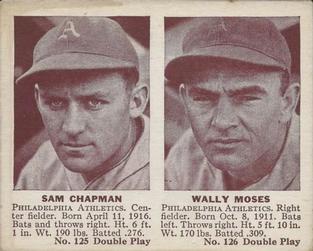 1941 Double Play (R330) #125-126 Sam Chapman / Wally Moses Front