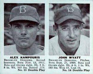 1941 Double Play (R330) #13-14 Alex Kampouris / John Wyatt Front