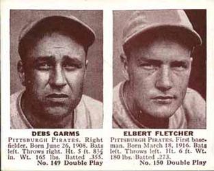 1941 Double Play (R330) #149-150 Debs Garms / Elbert Fletcher Front
