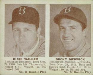 1941 Double Play (R330) #21-22 Dixie Walker / Ducky Medwick Front