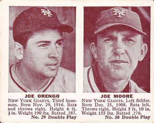 1941 Double Play (R330) #29-30 Joe Orengo / Joe Moore Front