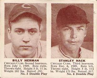1941 Double Play (R330) #3-4 Billy Herman / Stan Hack Front