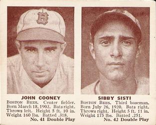1941 Double Play (R330) #41-42 Johnny Cooney / Sibby Sisti Front