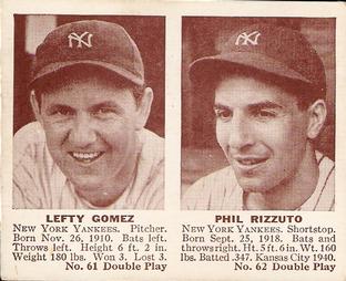 1941 Double Play (R330) #61-62 Lefty Gomez / Phil Rizzuto Front