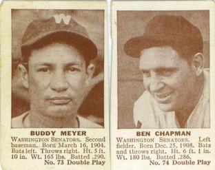 1941 Double Play (R330) #73-74 Buddy Myer / Ben Chapman Front