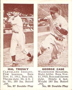 1941 Double Play (R330) #87-88 Hal Trosky / George Case Front