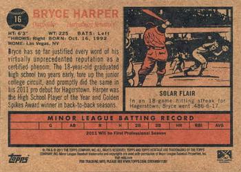 2011 Topps Heritage Minor League #16 Bryce Harper Back