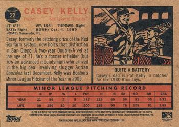 2011 Topps Heritage Minor League #22 Casey Kelly Back