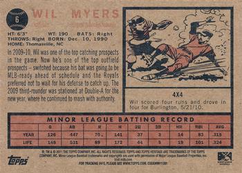 2011 Topps Heritage Minor League #6 Wil Myers Back