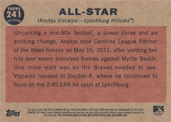 2011 Topps Heritage Minor League #241 Arodys Vizcaino Back