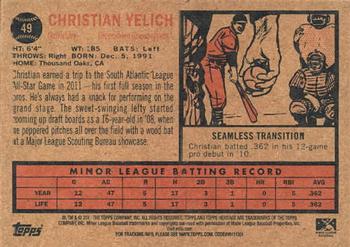2011 Topps Heritage Minor League #49 Christian Yelich Back