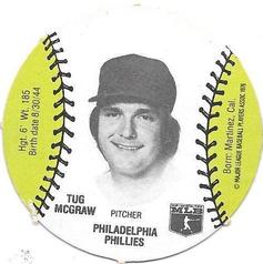 1977 Burger Chef Fun Meal Discs #NNO Tug McGraw Front
