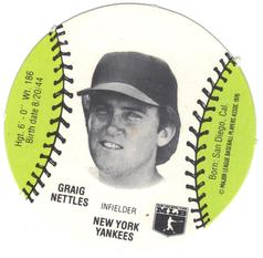 1977 Burger Chef Fun Meal Discs #NNO Graig Nettles Front