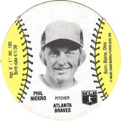 1977 Burger Chef Fun Meal Discs #NNO Phil Niekro Front