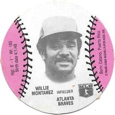 1977 Burger Chef Fun Meal Discs #NNO Willie Montanez Front
