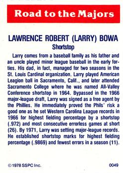1978 SSPC 270 #49 Larry Bowa Back