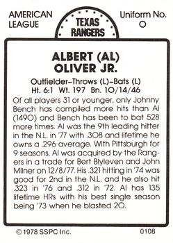 1978 SSPC 270 #108 Al Oliver Back