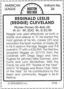 1978 SSPC 270 #165 Reggie Cleveland Back
