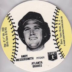 1979 Wiffle Ball Discs #NNO Andy Messersmith Front