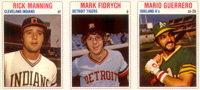 1979 Hostess - Panels #76-78 Rick Manning / Mark Fidrych / Mario Guerrero Front