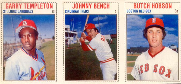 1979 Hostess - Panels #127-129 Garry Templeton / Johnny Bench / Butch Hobson Front