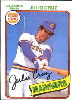 1980 Topps Burger King Pitch, Hit & Run #26 Julio Cruz Front