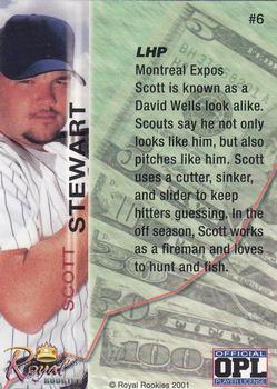 2001 Royal Rookies Futures #6 Scott Stewart Back