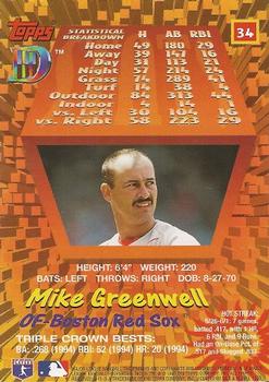 1995 Topps DIII #34 Mike Greenwell Back