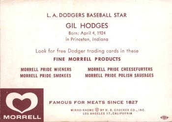 1959 Morrell Meats #NNO Gil Hodges Back