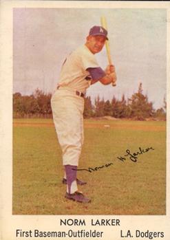 1960 Bell Brand Los Angeles Dodgers #1 Norm Larker Front