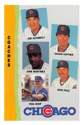 1990 Marathon Chicago Cubs #NNO Joe Altobelli / Chuck Cottier / Jose Martinez / Dick Pole / Phil Roof Front