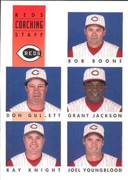 1994 Kahn's Cincinnati Reds #NNO Coaches (Bob Boone / Don Gullett / Grant Jackson / Ray Knight / Joel Youngblood) Front