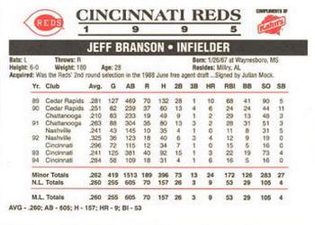 1995 Kahn's Cincinnati Reds #NNO Jeff Branson Back