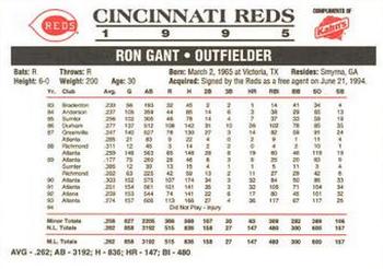 1995 Kahn's Cincinnati Reds #NNO Ron Gant Back