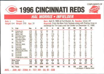 1996 Kahn's Cincinnati Reds #NNO Hal Morris Back