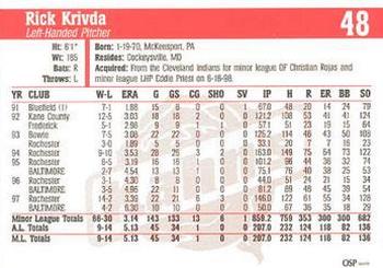 1998 Kahn's Cincinnati Reds #NNO Rick Krivda Back