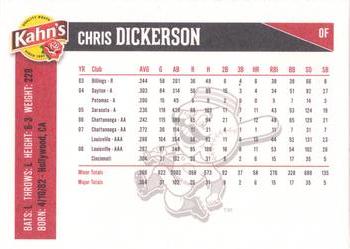 2009 Kahn's Cincinnati Reds #NNO Chris Dickerson Back